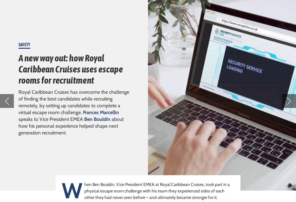 A new way out how Royal Caribbean Cruises uses escape rooms for